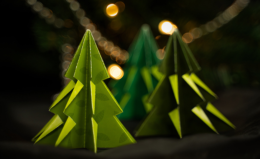 berger, carte de noël origami