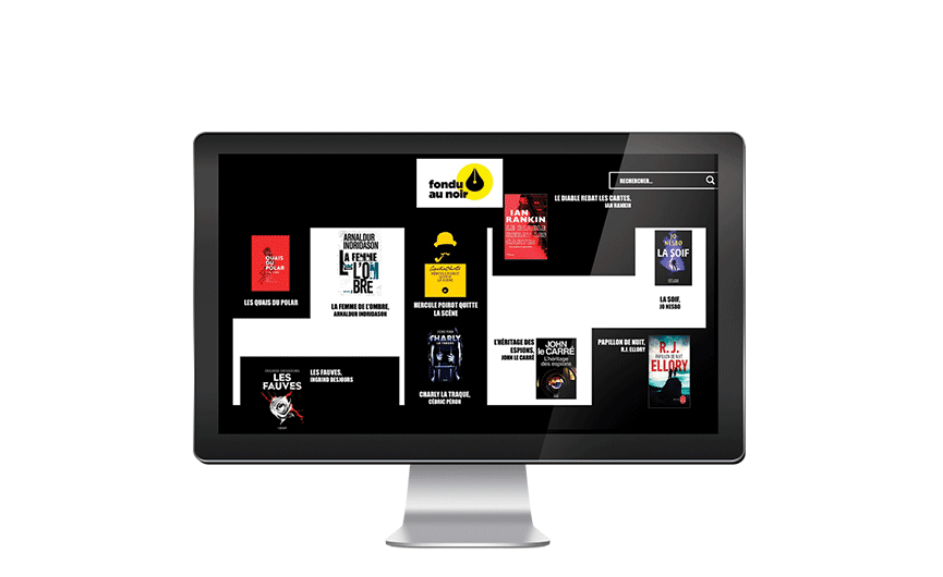 la page catalogue du site web de fondu au noir